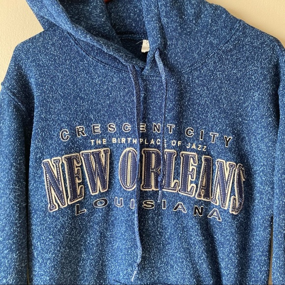 New Orleans Hoodie Crescent City Home of Jazz Nice Blue Colour Comfy Unisex S - Picture 3 of 6